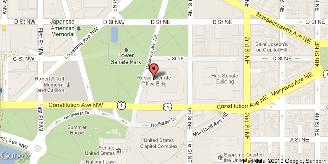 Google map of the Russell Senate Office Building